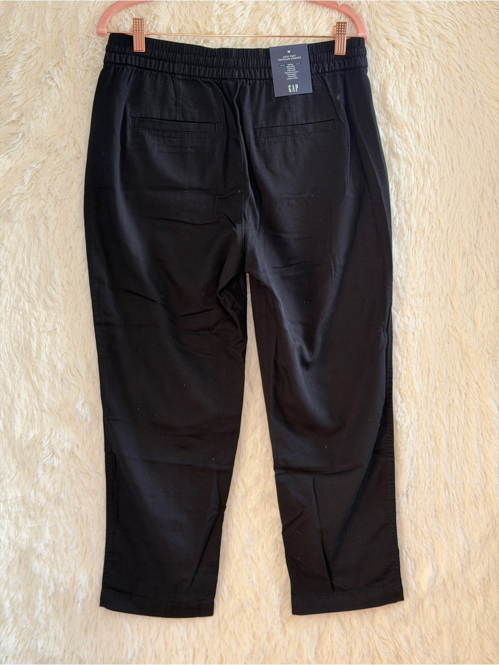 Gap Womens Boho Mid Rise Easy Pant Size M Black Tapered Leg Coastal Casual NWT - Picture 4 of 8
